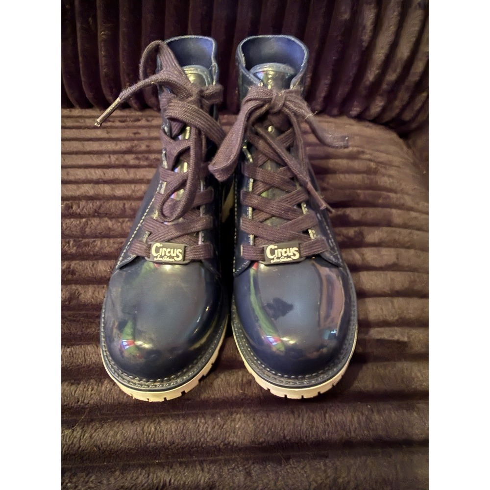 Circus by Sam Edelman Blue Kascade Chunky Rain Boots Womens 6 Hiker Profile EUC